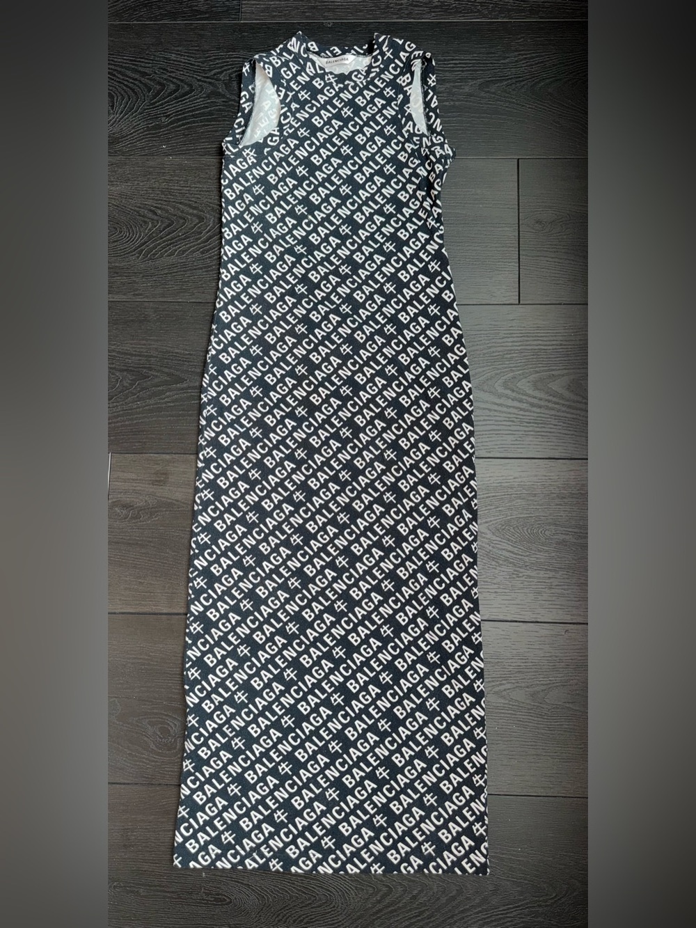 Balenciaga All-Over Logo Sleeveless Maxi Dress – Size Small